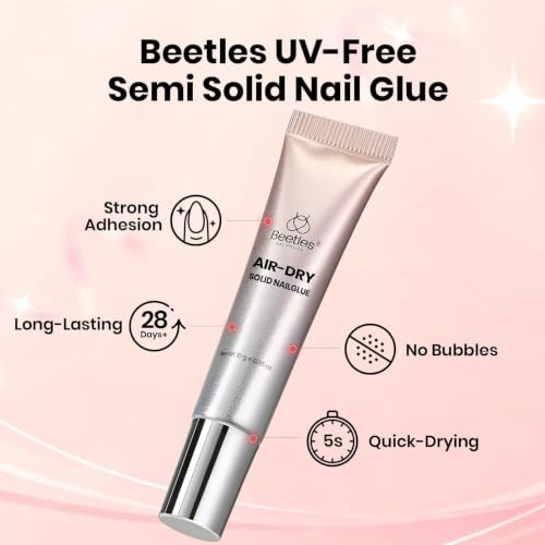 Beetles Semi Solid Nail Glue, 10g Super Strong Nail Glue for Press Ons - color: 00 - Solid Clear