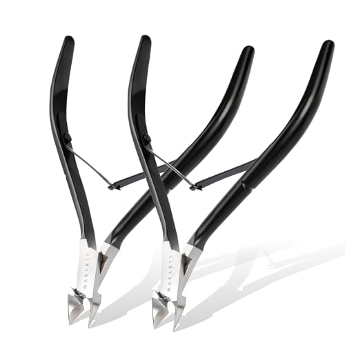 Makartt 2-Pack 7mm Black Cuticle Nipper, Full-Jaw Trimmer, Dual-Spring - size: 2pcsBlack Cuticle Nippers