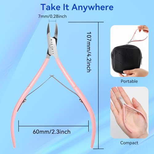 Makartt 2-Pack Pink Cuticle Nipper, 7mm Ergonomic Full-Jaw - size: Pink Cuticle Nippers 2 Pack