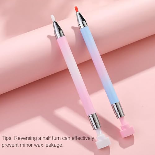 Rhinestone Picker Tool, Refillable Wax Pen with 1 Additional Pack of Wax Refills, Rhinestone Pickup Pen for Diamond Art Painting and Nail Art Design