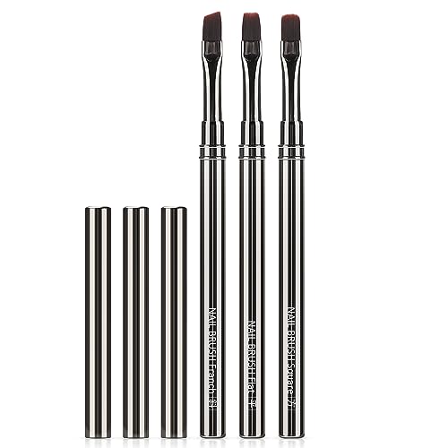 3Pcs Nail Art Clean Up Brushes,For Nail Art & Cuticle Cleaning - color: Copper