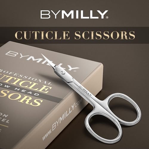 Cuticle Scissors, Curved Blades, High Carbon Stainless Steel, Hand Sharpened, Hand Polished (Arrow Head, Silver) - color: Silver