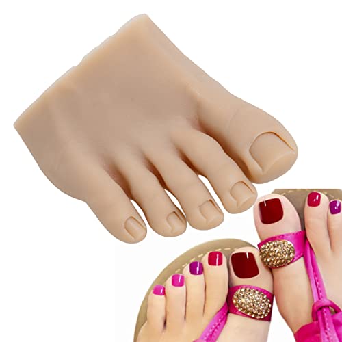 Silicone nail practice foot model, lifelike dark skin reusable half foot