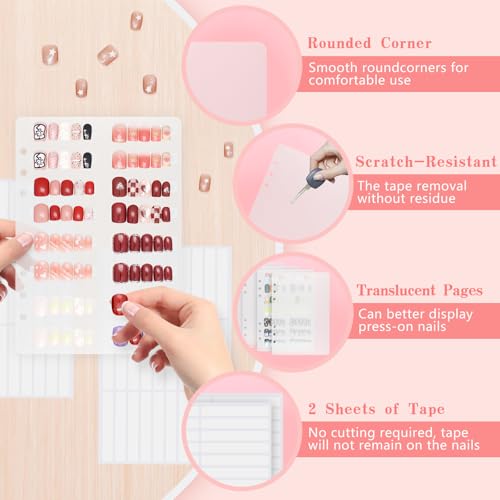 KEIFIN 6 Pcs Press On Nail Book Display Organizer Binder A5 Inserts, Clear - color: CLEAR