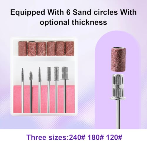 3/32'' Nail Drill Bits Set Diamond Bits and Sanding Band for Acrylic 2 Sets - color: 2 Sets Diamond and Sanding Band