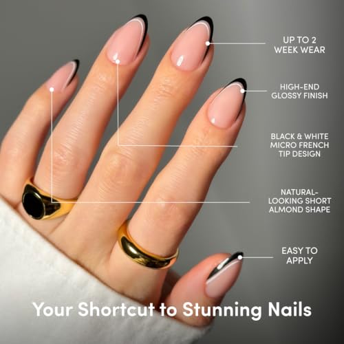 Glamnetic Press On Nails - Short Almond, Glossy Fake Nails 30 Pc Full Kit - color: 6 - NO IN BETWEEN