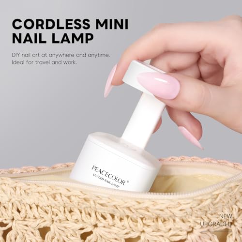PEACECOLOR Mini U V Light for Gel Nails, Fast Curing 2 Timer Modes - color: Mini Nail Lamp