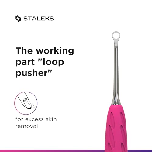 STALEKS PRO UNIQ Combo Loop Cuticle Pusher Tip, Replaceable Working Part - size: for manicure, style: loop pusher