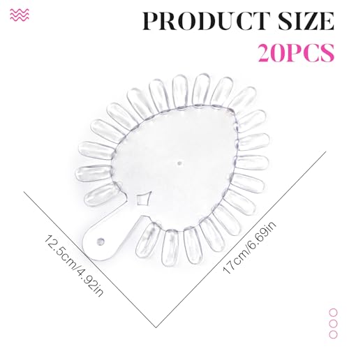 20Pcs Nail Swatches Wheels Heart Shaped Nail Color Swatch Palette - size: Heart Shaped