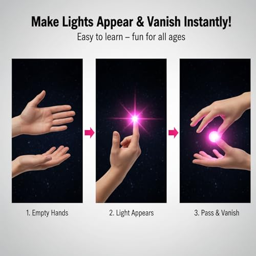 D'lite Magic Thumb Lightup Trick Set / 2 Original Amazing Ultra Bright Light Magic Fingers - Closeup & Stage Magic Tricks - Easy Illusion Anyone Can Do It - Magic Trick for Adults (Regular Pink) - color: Regular Pink