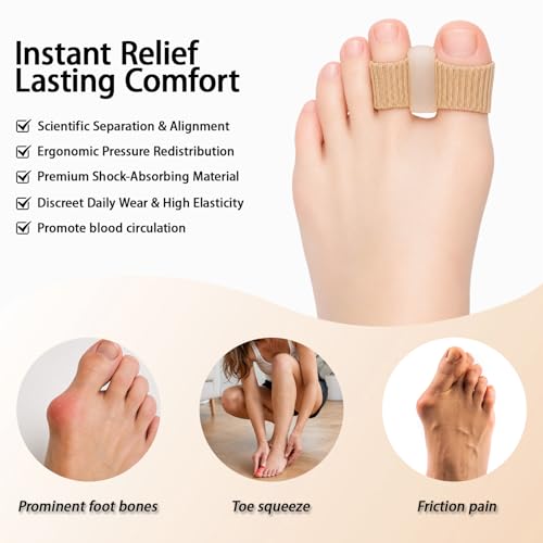 Toe Spacers for Women Men, 2 Pack Gel Big Toes Separators for Bunions-Small - size: S