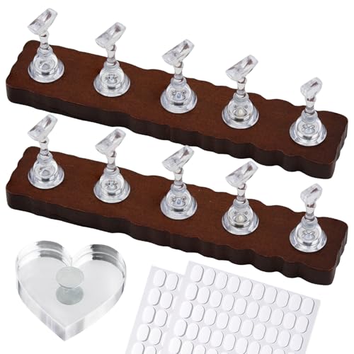 Nail Stand for Press On Art Display Practice 2 Set - color: Walnut, size: Medium