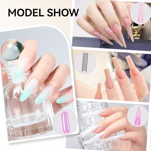 Gelike EC Dual Forms for Extension: 96 Pcs Color Nail Form, 4 Style 12 Size Nail Forms For Builder, Half Matte Gel Forms For Manicure Art Design Salon Diy - color: D2-Color Dual Forms 96pcs