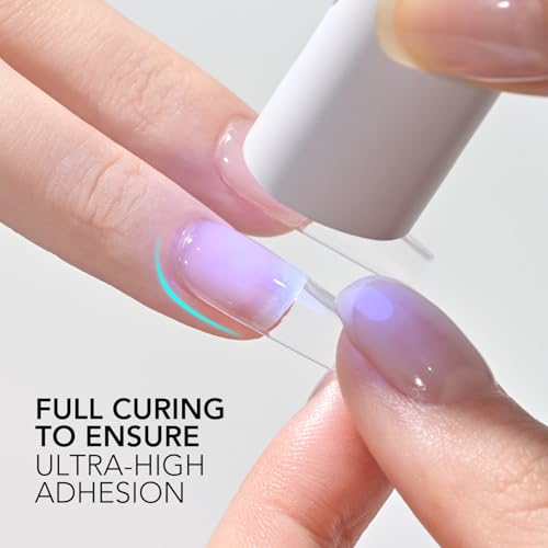 GAOY 2Pcs Gel Nail Glue, 16ml, 2 in 1 Nail Glue and Base Gel, Lamp Needed