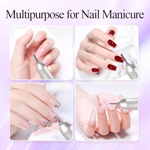 Rainbow Diamond Cuticle Bit Set for Nail Drill - 10Pcs 3/32" Nail Prep Bits with Flame Ball Needle Bit, Safety Silicone Buffer & Cleaning Brush for Beginner - color: Rainbow