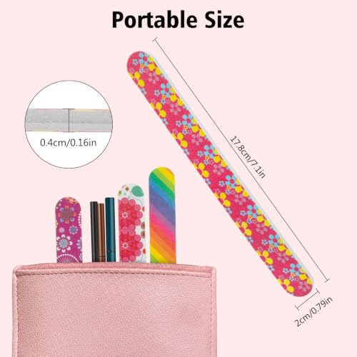 24PCS Nail File, Colorful Emery Board 180 Grit Professional Nail File