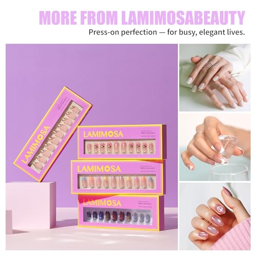 LAMIMOSA 32Pcs Press On Nails Short Square, Black Fake Nails, MIDNIGHT - color: MIDNIGHT