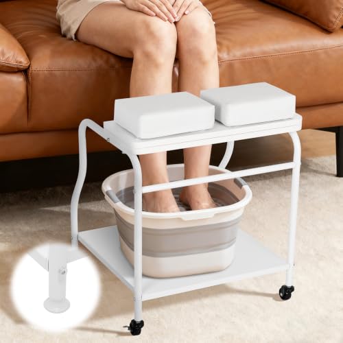 Pedicure Foot Rest, Salon Nail Rolling Cart for Home and Beauty Salon Use