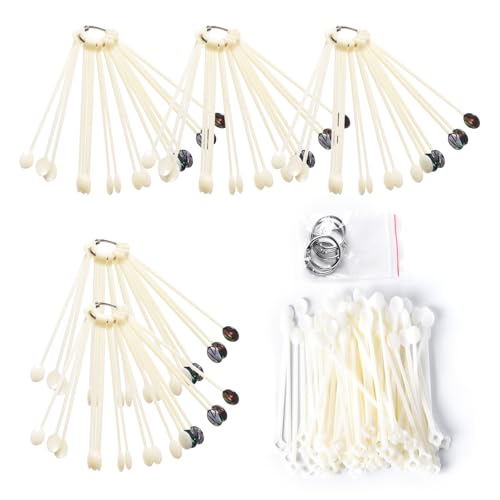 300 Tips Nail Swatch Sticks with Ring, Nail Practice Sticks - color: Beige Spoon Shaped