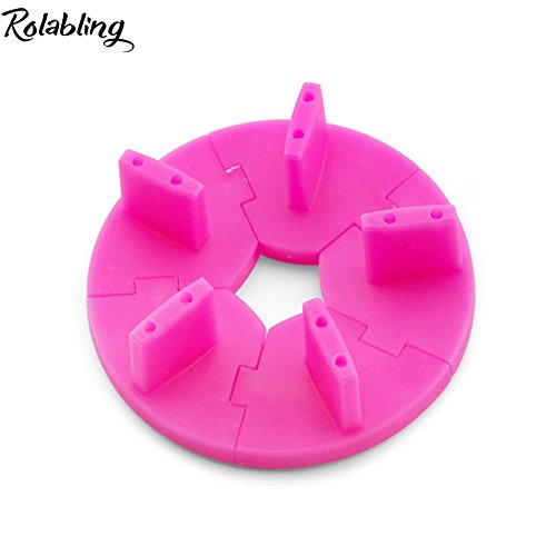 Round Nail Display Stand False Nail Art Tips Display Holder - color: Rose