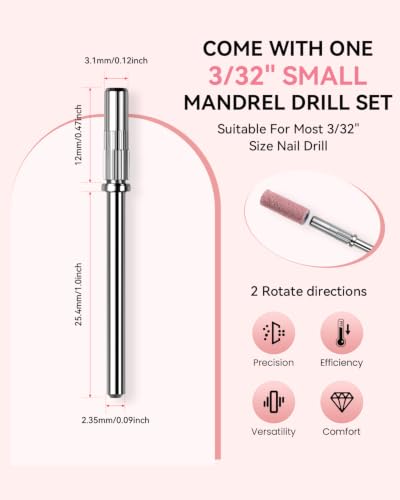 Makartt Nail Drill Bits Sanding Bands - 100 Pcs 180 Grit File Set(Pink） - size: 180 Grit