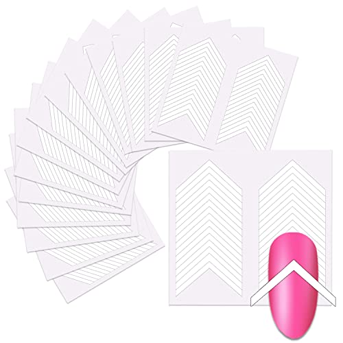 2520 Piece French Tip Nail Guides & Stencils - 90 Self-Adhesive Nail Art Stickers for French Manicure Designs - color: No3