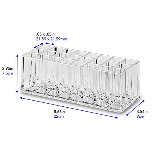 Acrylic Nail Art Tool Organizer 24 Space Deep Slot Wall Storage Vanity Cosmetic Container For All Salon Pro Nailcare Tool Kit Set