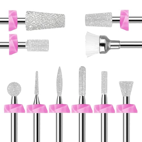 Makartt Nail Drill Bits:10Pcs Dimond Sanding Bit Sets for Nail Drill E-File