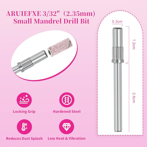 100 Pcs Nail Drill Bits, 240 Grits Sanding Bands for Nail Drill with 3.1mm Mandrel Bits, Mini Sanding Bands for Acrylic Nails Gel Manicures and Pedicures (Pink) - color: 100pc Pink, size: 240 Grit