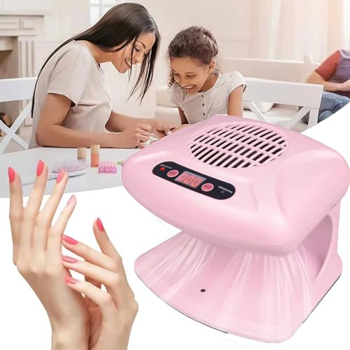 Nail Dryer for Regular Polish 300W 2 in 1 Nail Drying Fan with Auto Sensor Hot and Cold Air Professional Nail Dryer for Manicure Salon and Daily Home Use (Pink) - color: Pink