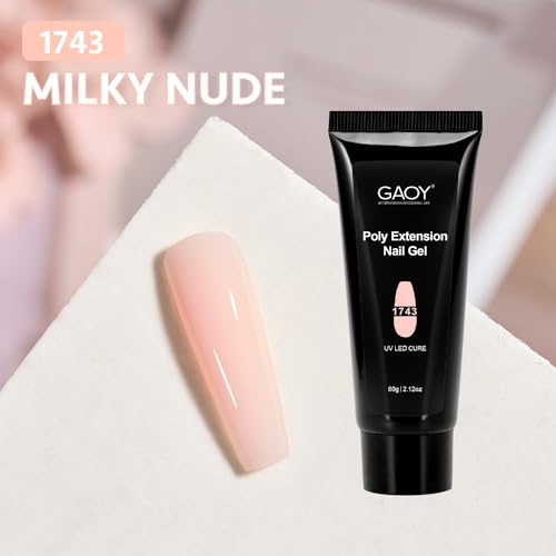 GAOY 60g Poly Gel for Nail Extensions, Builder Gel, Milky Nude - color: Milky Nude