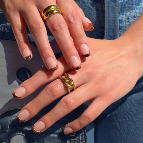 Glamnetic Press On Nails - Short Squoval, Glossy Fake Nails 30 Pc Full Kit - color: 2C - The Trendsetter