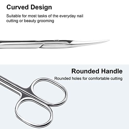 CGBE Cuticle Scissors, Extra Fine Curved Eyebrow Scissors, Silvery - color: Silvery