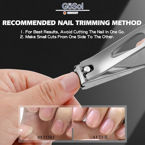 Nail Clippers Anti Splash Fingernail Cutter, Carbon Steel, Sharp Blades - color: Silvery