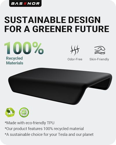 BASENOR Center Console Armrest Cover for 2017-2024 Tesla Model Y Model 3 - size: Model Y / 3 Black