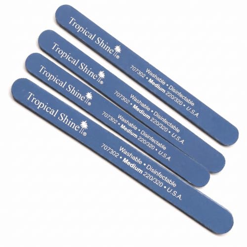 File Medium-Fine - 220-320 Blue by Tropical Shine for Women - 1 Pc File (Pack of 4) - size: Regular (Pack of 4)