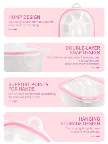 Yokilly Nail Soaking Bowl Kit: Soak Off Gel Polish Remover Manicure Bowl - color: Pink-8pcs set