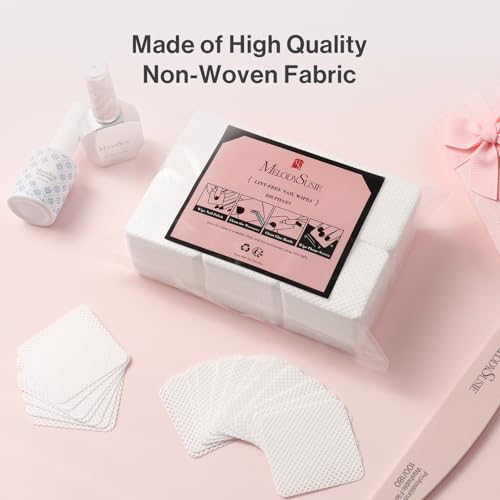 MelodySusie 600PCS Lint Free White Nail Wipes - size: B-600pcs