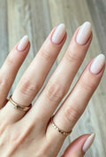AzureBeauty Short Almond Press On Nails, Pink White, 32 Pcs 16 Sizes - color: B-Pink White