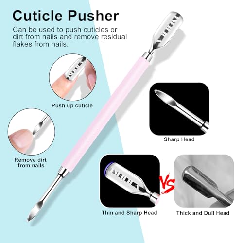 NXJ INFILILA Cuticle Remover Kit 4Pcs,Cuticle Trimmer & Pusher,Scraper - size: Pink Cuticle Tools-4pcs