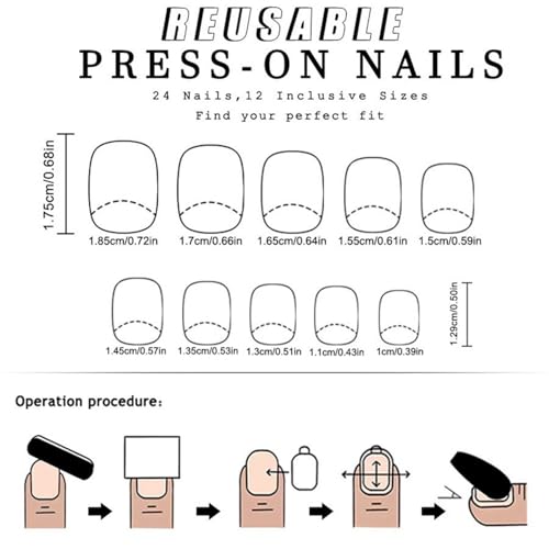 Halloween Short Square Press on Nails Cute Black Coal Ball Design False Nails French Fake Nails Glossy Little Ghost Full Cover Acrylic Nails for Women Halloween Manicure Decorations - color: Halloween Style 021