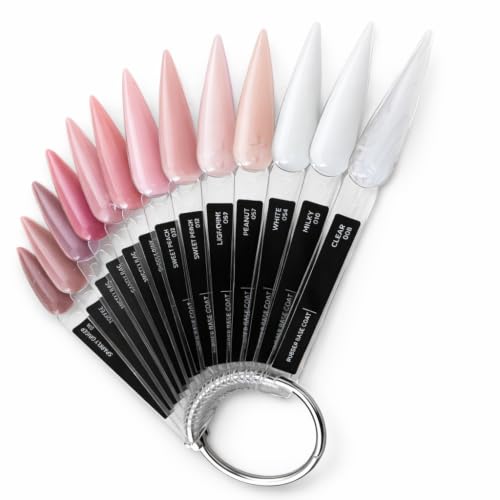 PINK MASK Color Swatch Stick for Gel Polish Organization, Visual Reference Tool (Rubber Base Coat)