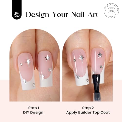 Beetles Press On Nail Kit - Long Square French Tip Nails 224 Pcs - color: E - Pink French - L
