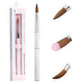 Beetles Acrylic Nail Brush Kolinsky Hair Bristles Round Shaped Metal - color: C-Silver-01