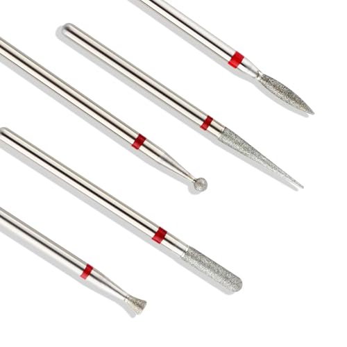 QUNZHAO 5Pcs Diamond Nail Drill Bits sets,3/32'' Professional Drill Machine Accessories Remove Nail Art Design Manicure (Pink 01set) - color: Pink 01set