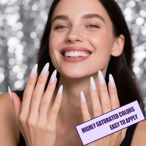 Artdone Chrome Nail Powder Dip Magic White Pearl Kit Gold Mirror Effect - color: 16 Colors Pearl And Chrome