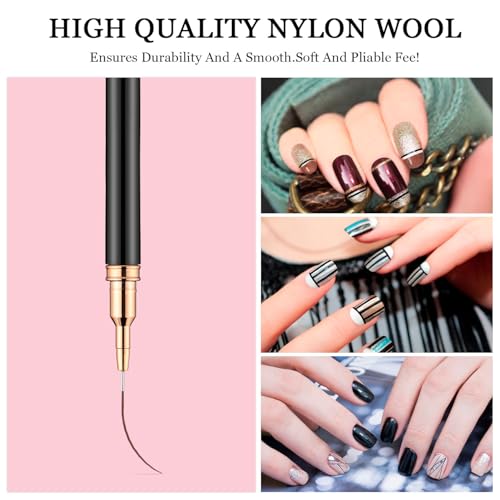 6Pack Nail Art Liner Brushes, Dual-Ended Dotting & Fine Drawing