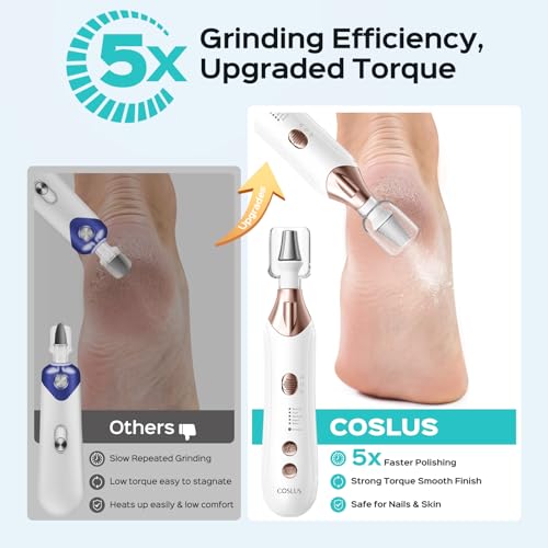 COSLUS C43 Professional Manicure Pedicure Kit, Upgrade Wider Grinder, White - color: White