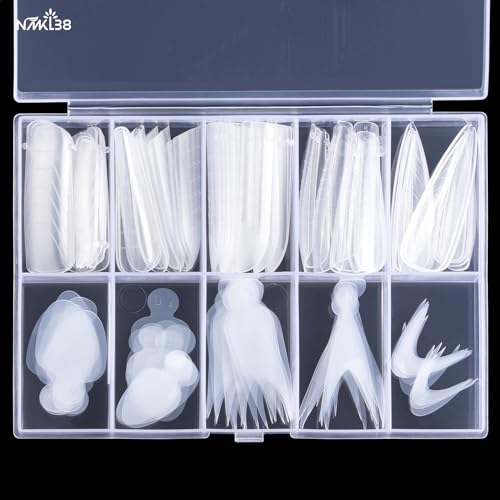 120PCS French Silicone Sticker Nail Dual Form Set Duet Nail System Reusable Pad Quick Building Mold Tips