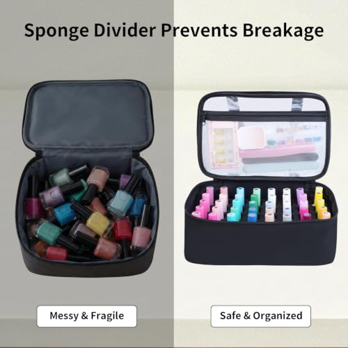 Nail Polish Organizer Case Holds 40 Bottles(15ml-0.5 fl.oz) - color: Black-40 Bottles, size: Single Layer